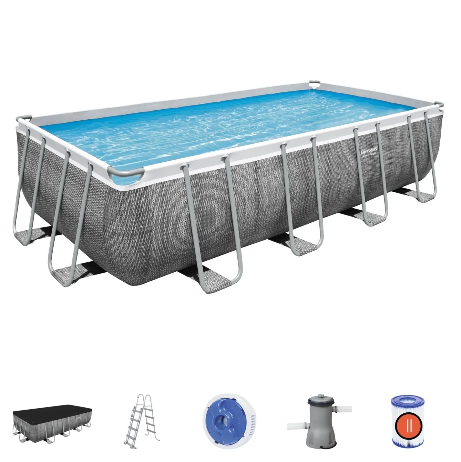 Piscina fuori terra tubolare in pvc/acciaio Bestway Pw SteelFrame 488x244x122 cm