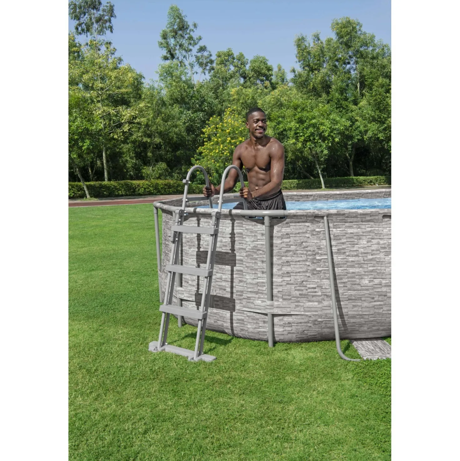 Piscina fuori terra tubolare in pvc/acciaio con oblò Bestway 488x305x107 cm