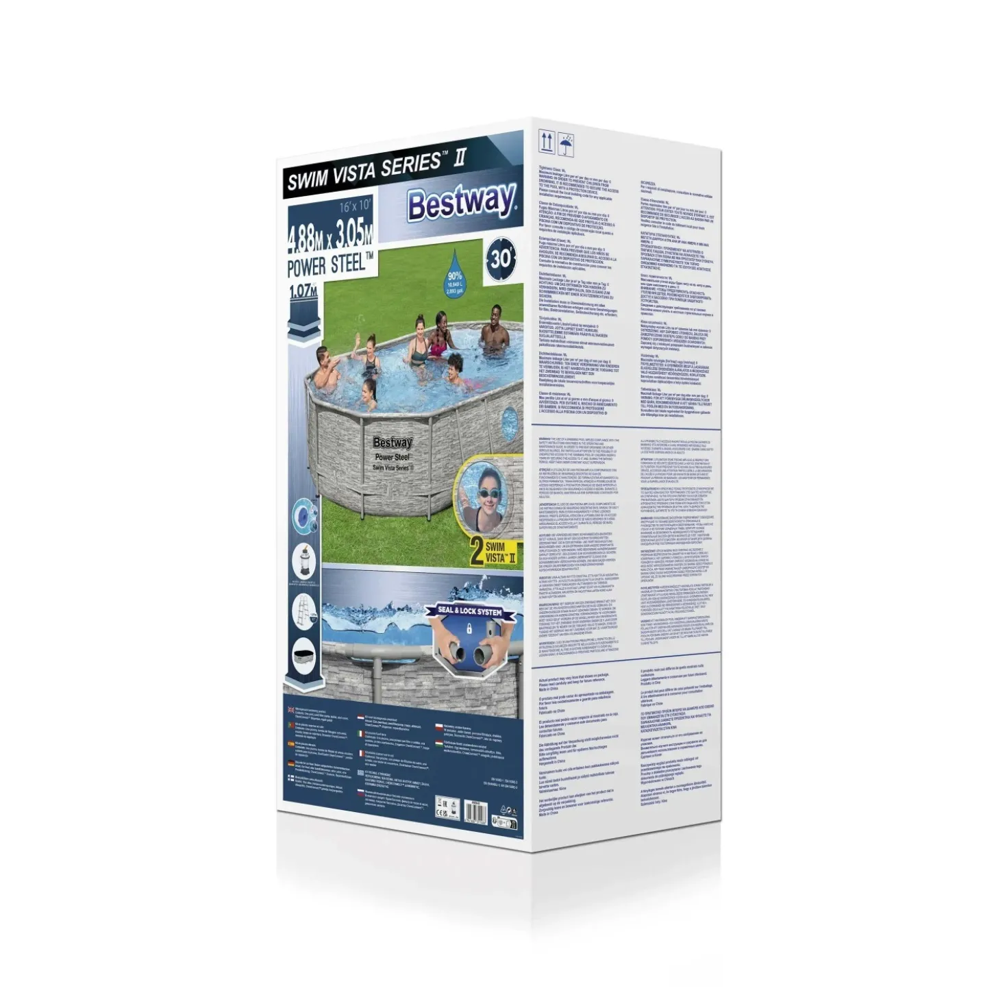 Piscina fuori terra tubolare in pvc/acciaio con oblò Bestway 488x305x107 cm