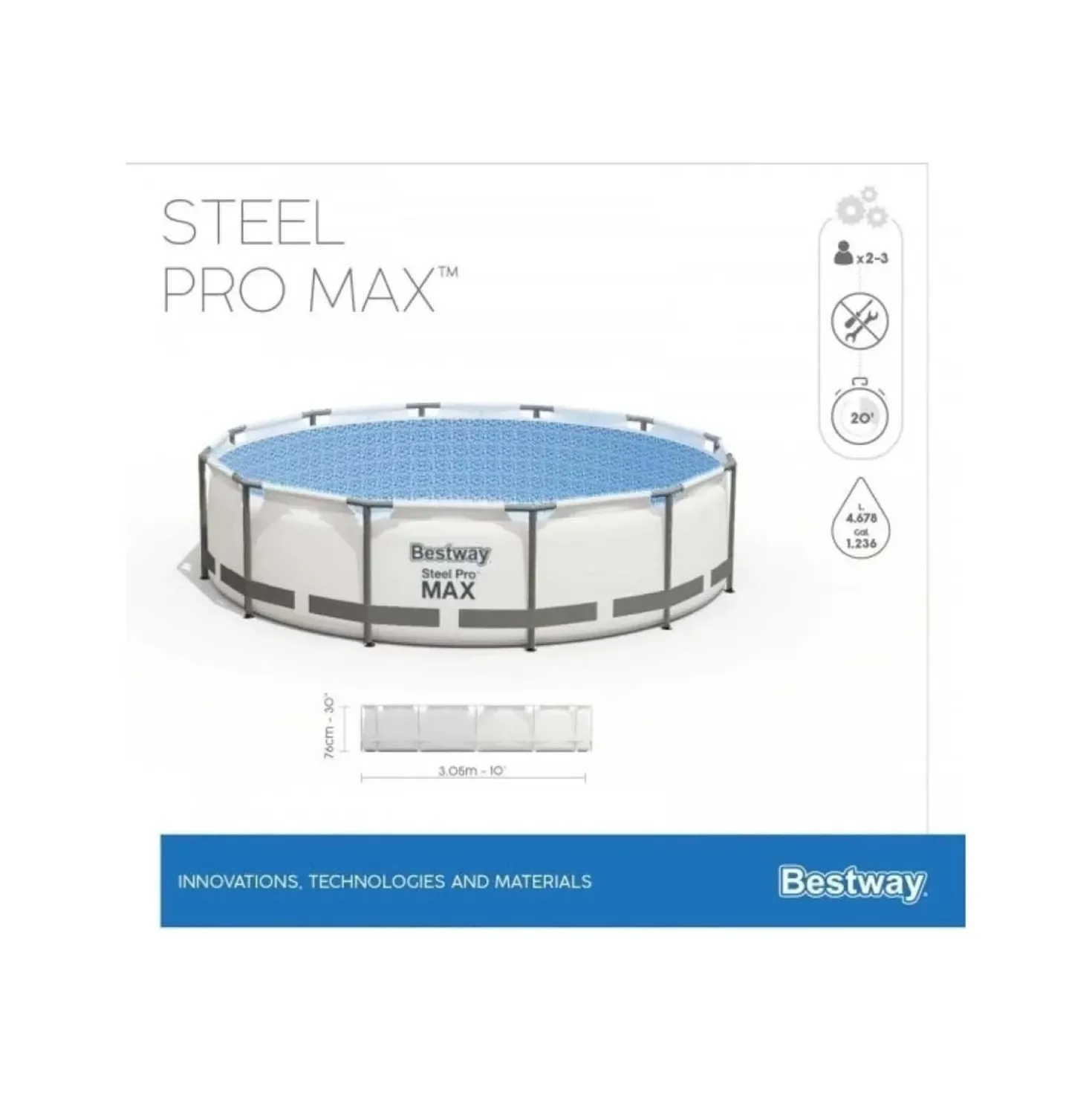 Piscina tubolare in pvc Bestway Steel Pro Max 305x76 cm