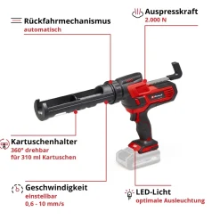 Pistola per silicone a batteria Einhell Power X-Change TE-SG 18/10 Li Solo