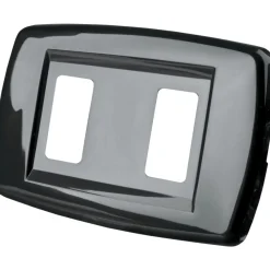 Placca "Basic" a 2 fori tecnopolimero colore antracite