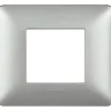 Placca Bticino Matix 2 moduli 96x84 mm argento