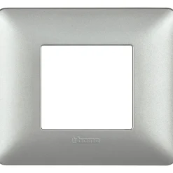 Placca Bticino Matix 2 moduli 96x84 mm argento