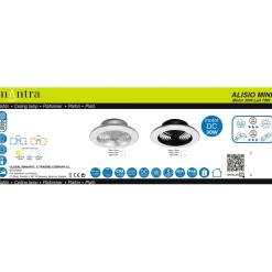 Plafoniera LED Alisio Mini 70W ventilatore motore DC 30W luce regolabile argento