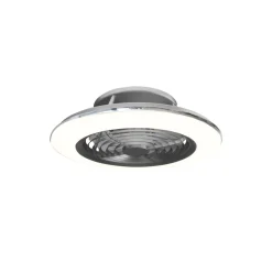 Plafoniera LED Alisio Mini 70W ventilatore motore DC 30W luce regolabile argento