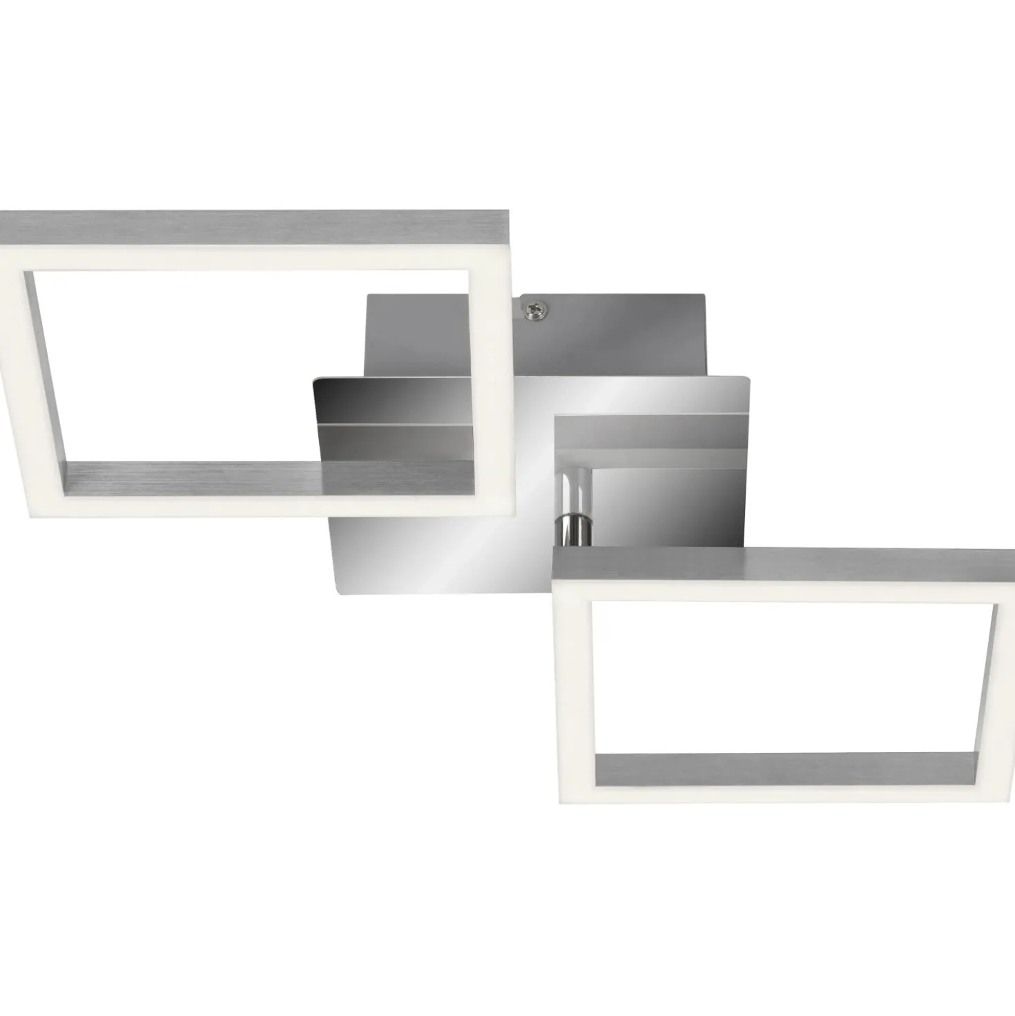 Plafoniera LED Frames 1200 lm bianco caldo 47x23 cm cromato