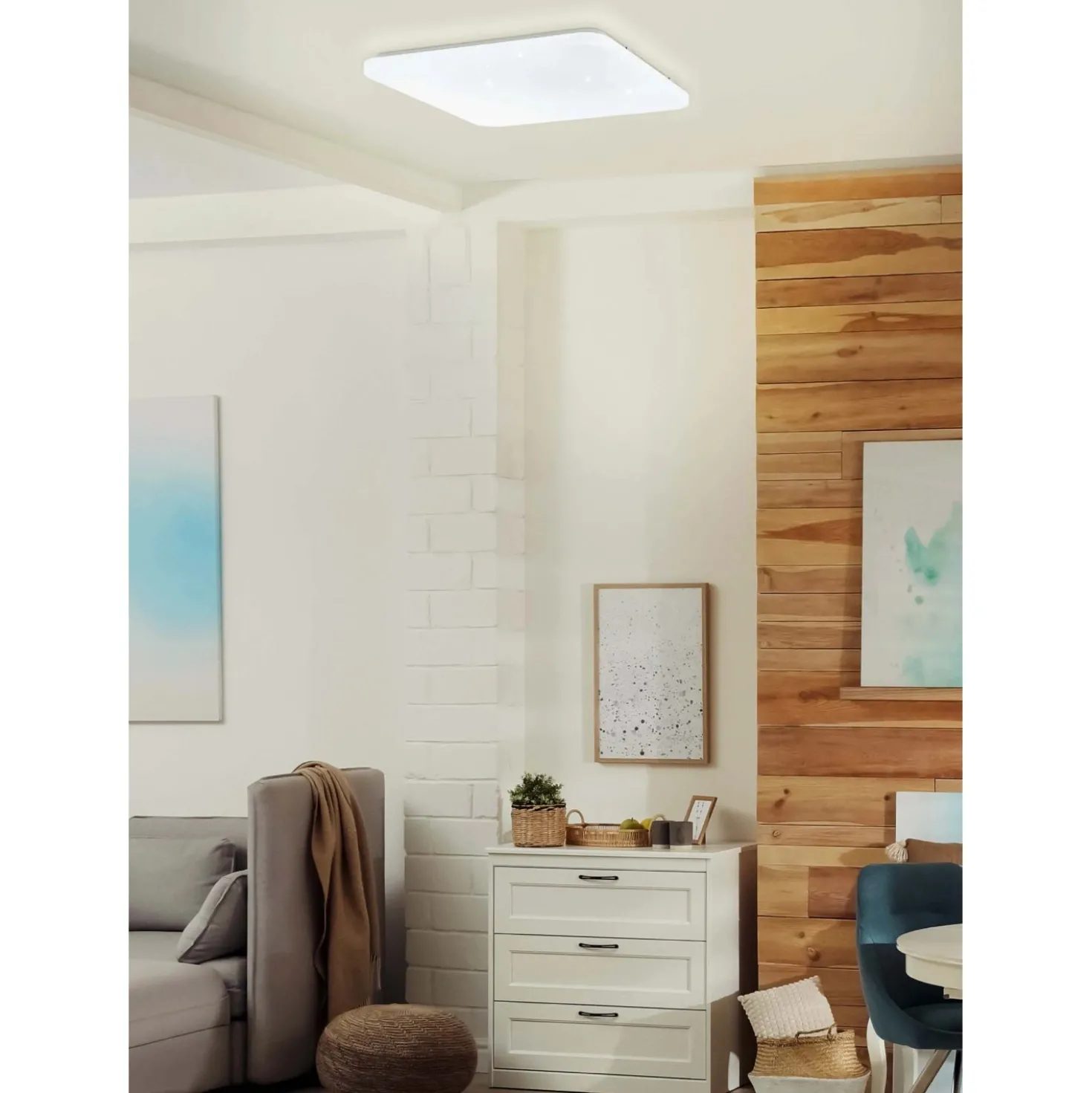 Plafoniera LED Frania 3900 lm bianco neutro 43x43x7 cm