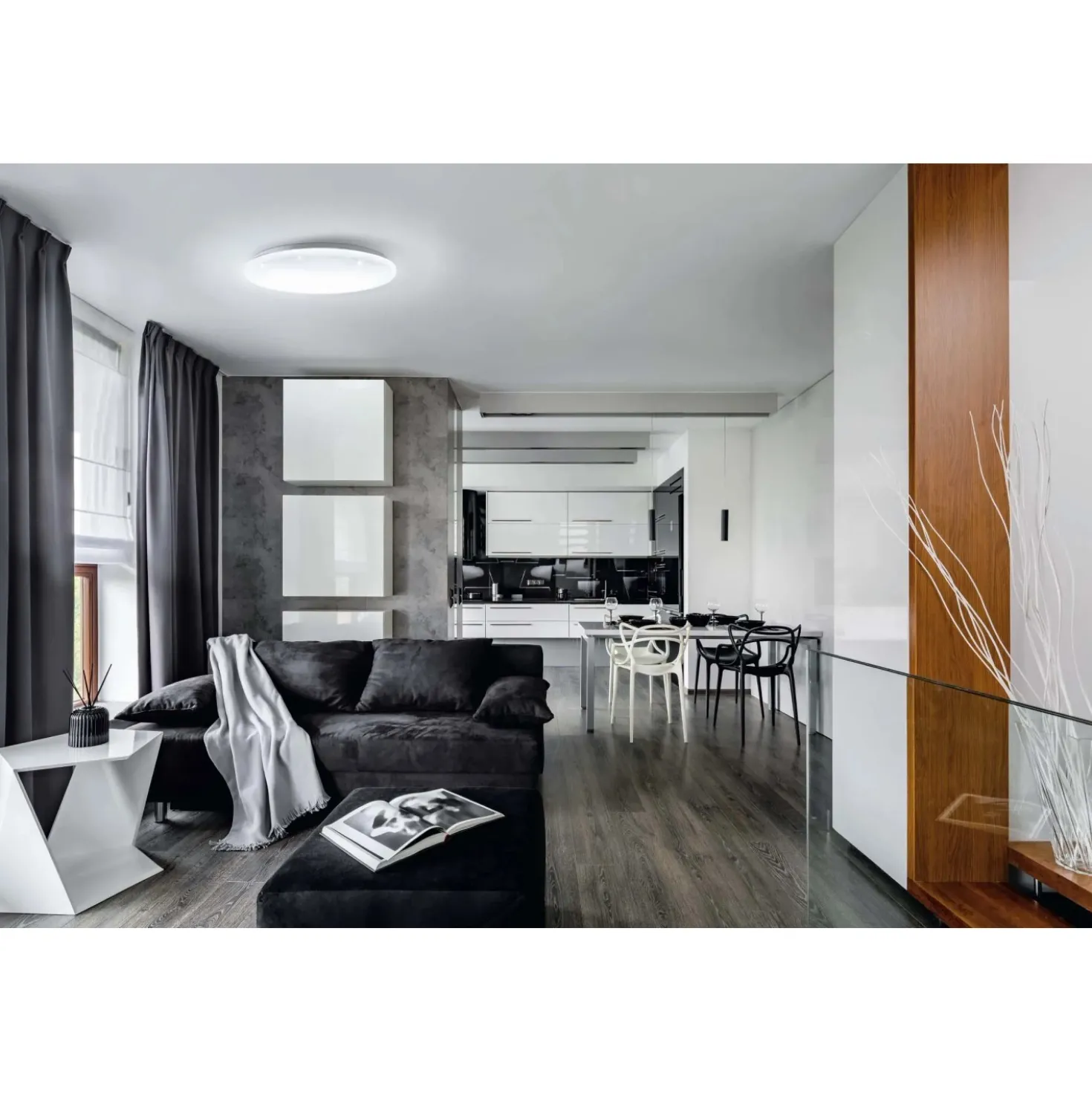 Plafoniera LED Giron-S- 4300 lm bianco caldo Ø 57 x 7,5 cm bianco