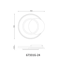 Plafoniera LED Julio 3320 lm bianco caldo 38x36 cm grigio