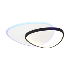 Plafoniera LED Kiara 2880 lm bianco neutro RGB 70x57 cm bianco e nero