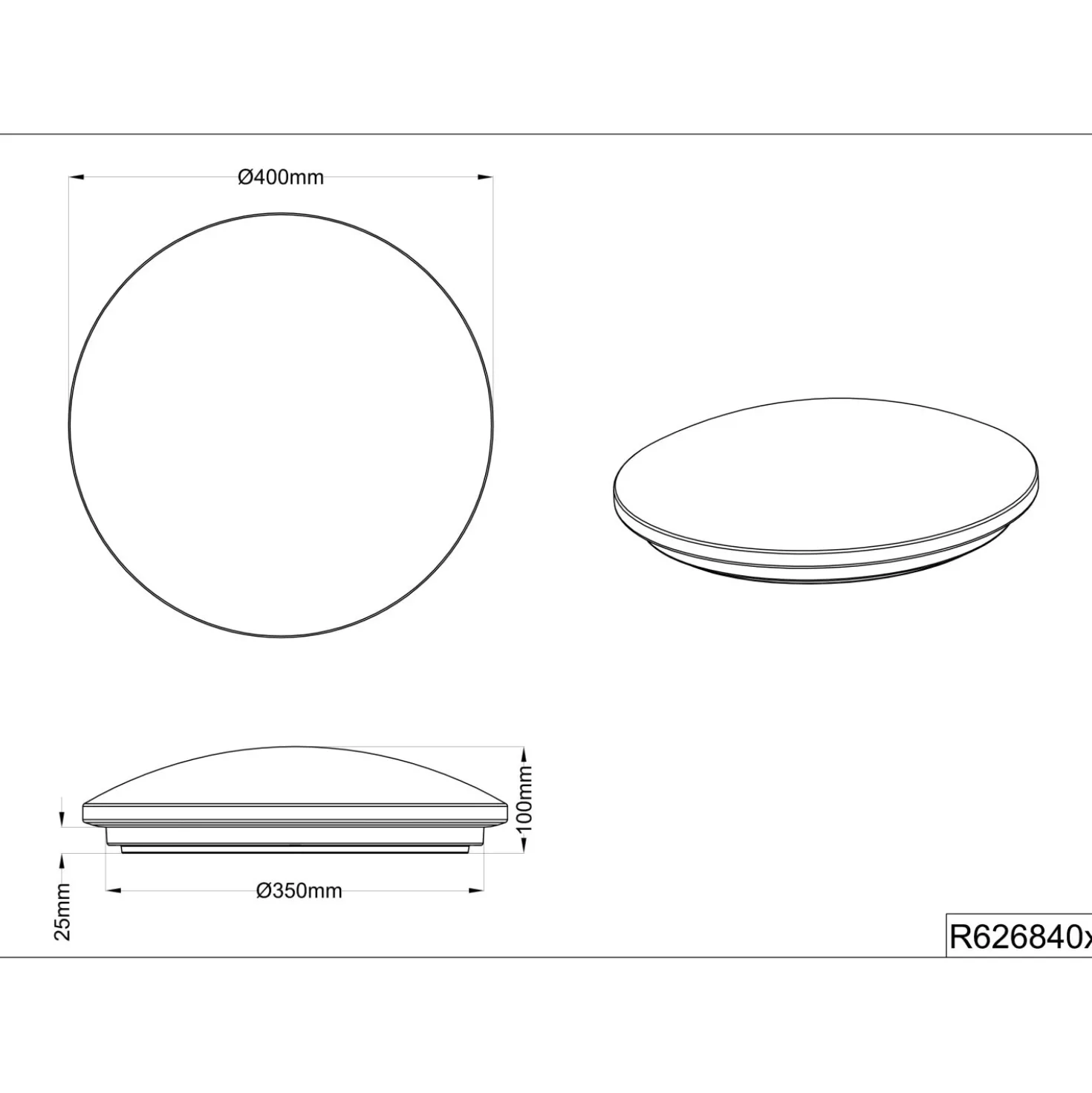 Plafoniera LED Putz 1500 lm bianco neutro Ø 37 cm