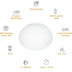 Plafoniera LED RS 16 S 958 lm 27,5x10,5 cm bianco