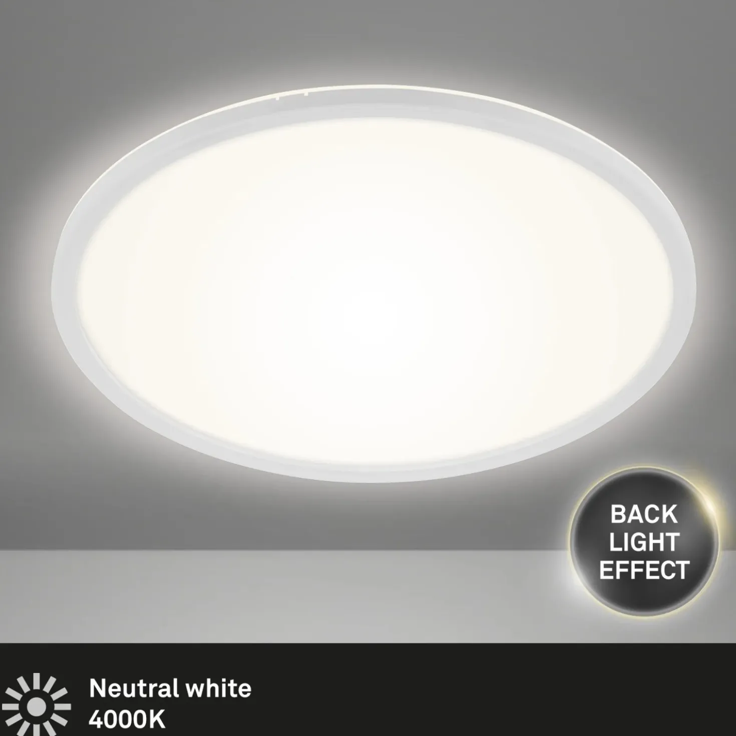 Plafoniera LED Slim 2700 lm bianco neutro Ø 42 cm bianco