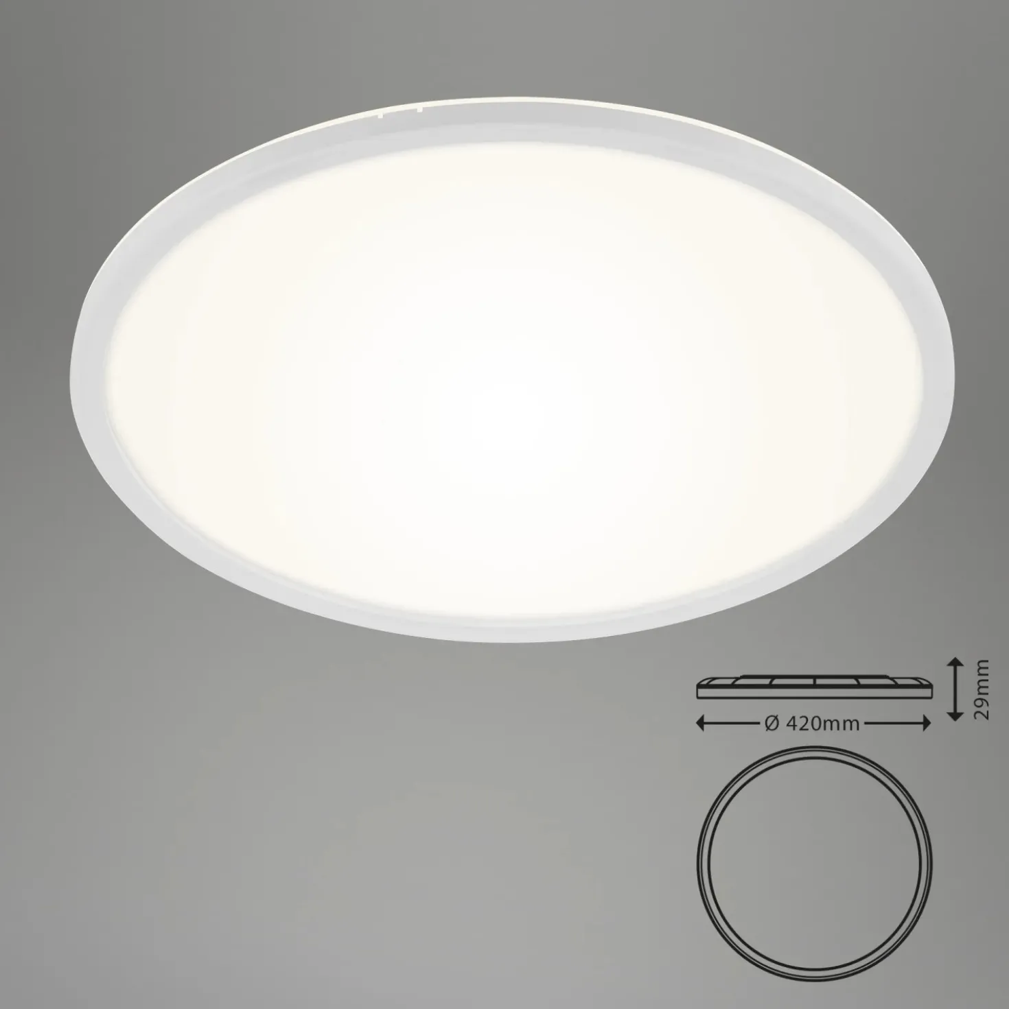 Plafoniera LED Slim 2700 lm bianco neutro Ø 42 cm bianco