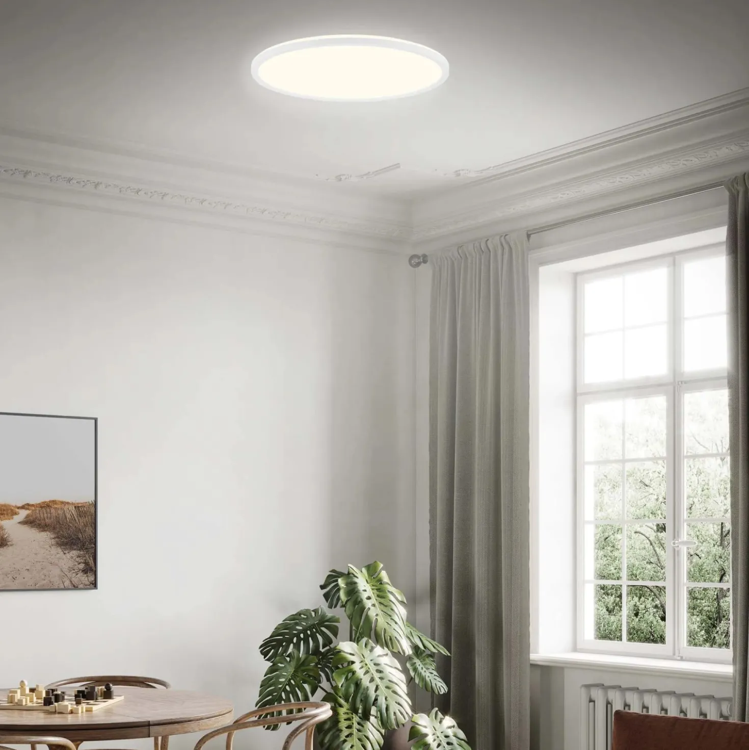 Plafoniera LED Slim 2700 lm bianco neutro Ø 42 cm bianco