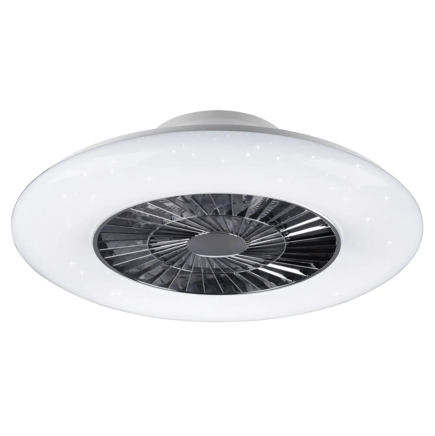 Plafoniera LED Visby con ventilatore 4400 lm CCT Ø 58 x 19 cm cromo