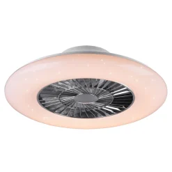 Plafoniera LED Visby con ventilatore 4400 lm CCT Ø 58 x 19 cm cromo