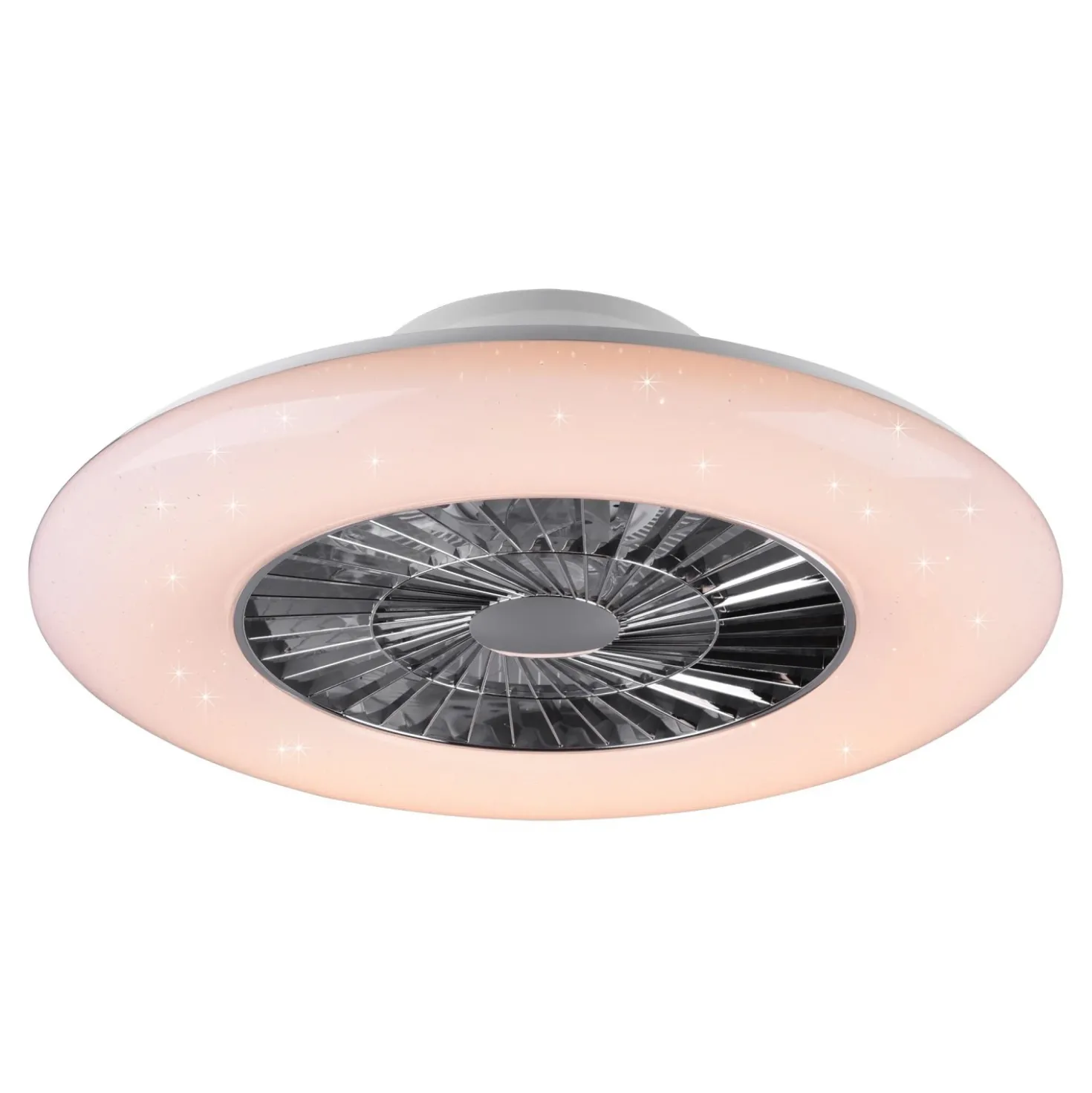 Plafoniera LED Visby con ventilatore 4400 lm CCT Ø 58 x 19 cm cromo