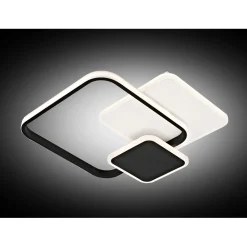 Plafoniera quadra LED in metallo Tara 32 W 3000-6000 K bianco e nero