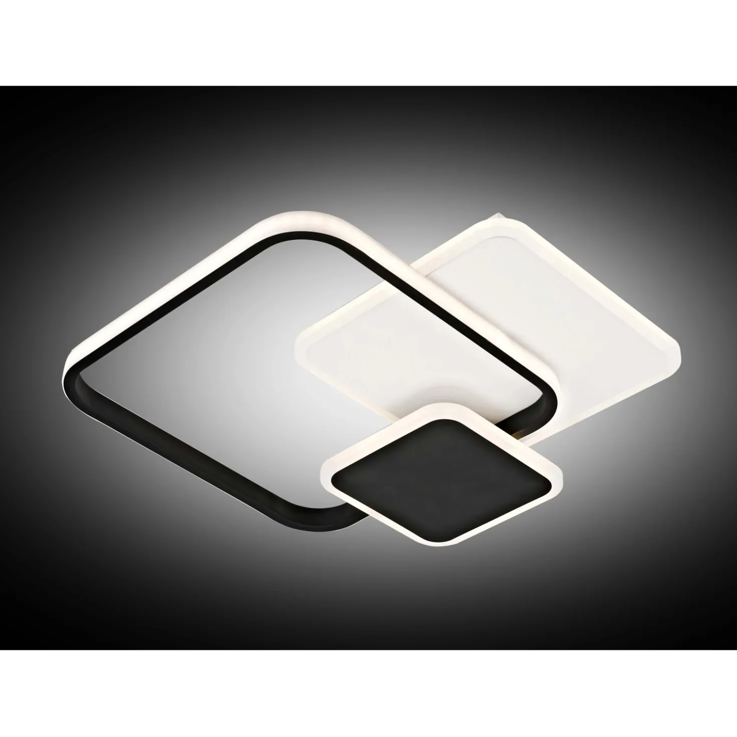 Plafoniera quadra LED in metallo Tara 32 W 3000-6000 K bianco e nero