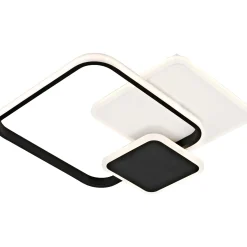 Plafoniera quadra LED in metallo Tara 32 W 3000-6000 K bianco e nero