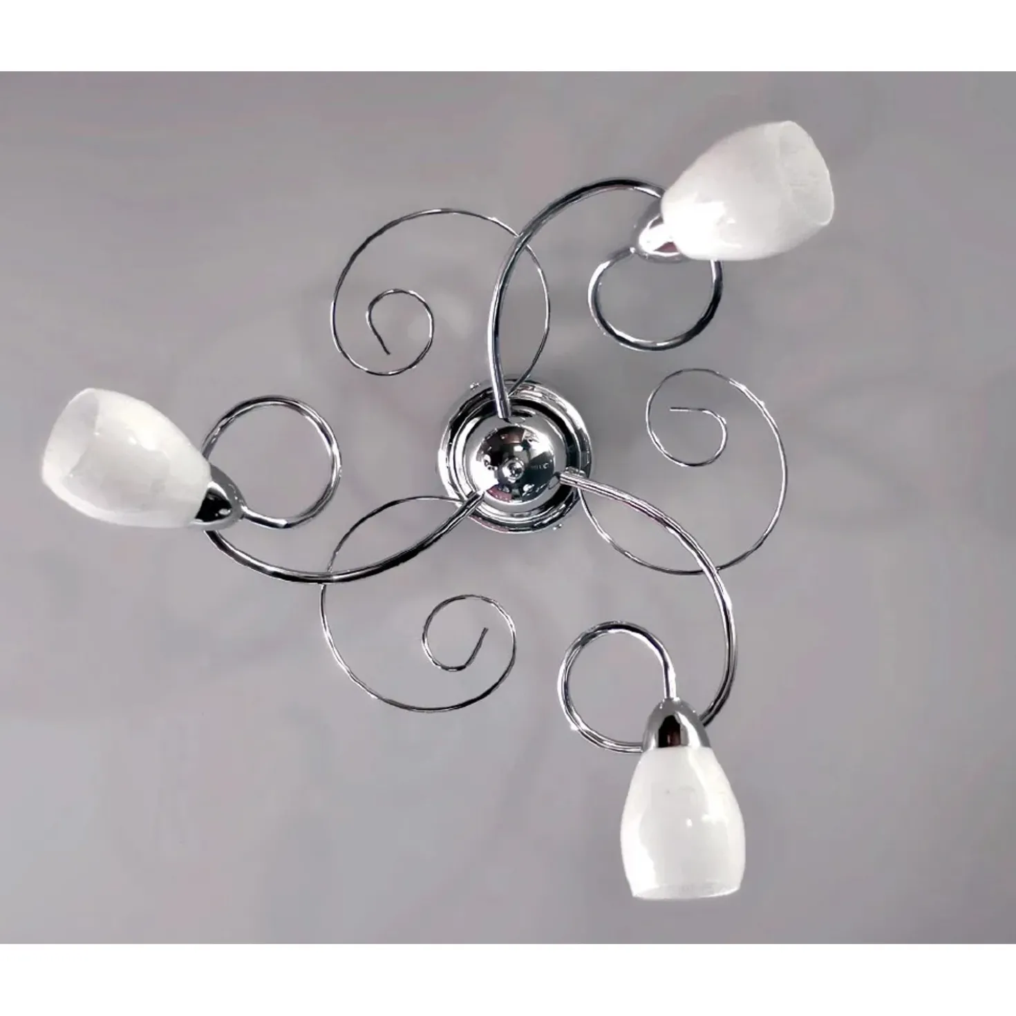 Plafoniera Riccio 3 luci Ø 50 cm cromo