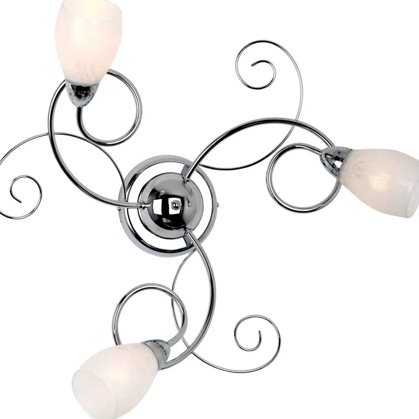 Plafoniera Riccio 3 luci Ø 50 cm cromo