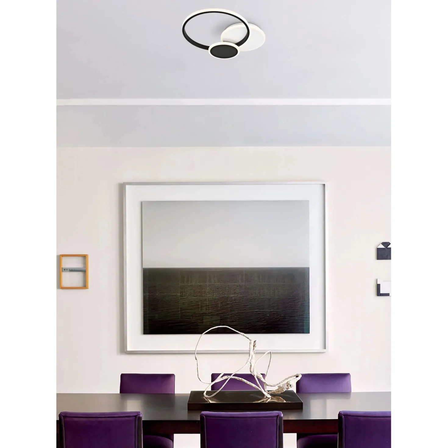 Plafoniera tonda LED in metallo Tara 32 W 3000-6000 K bianco e nero