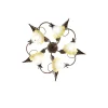 Plafoniera Tristano 5 luci 68x20 cm marrone