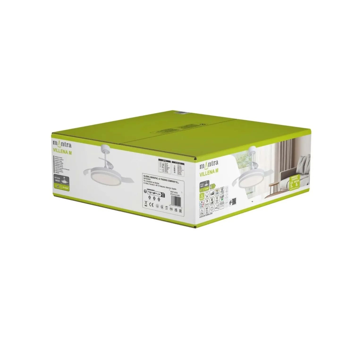 Plafoniera ventilatore LED Luna 5710 lm 3000-5000 K Ø106x 32,5x45 cm