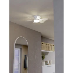 Plafoniera ventilatore LED Eglo Clovelly Ø 52 x 13,5 cm bianco