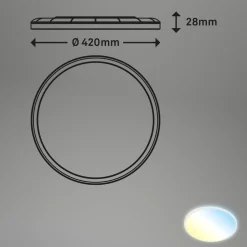 PlafonieraLED Brilo Slim bianco 1x LED 22 W incl. retroilluminazione