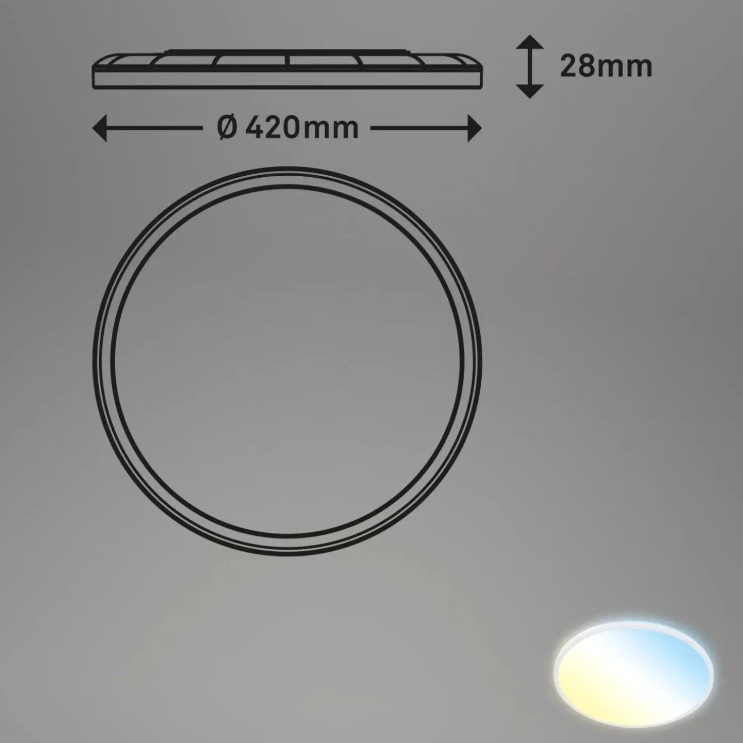 PlafonieraLED Brilo Slim bianco 1x LED 22 W incl. retroilluminazione