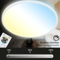 PlafonieraLED Brilo Slim bianco 1x LED 22 W incl. retroilluminazione