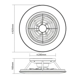 Planofiera LED 70W con ventilatore 30W Alisio Mini 16,5x52,5 cm bianco