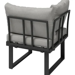 Poltrona da esterno Lipson ad angolo in alluminio grigio 70x70x78 cm