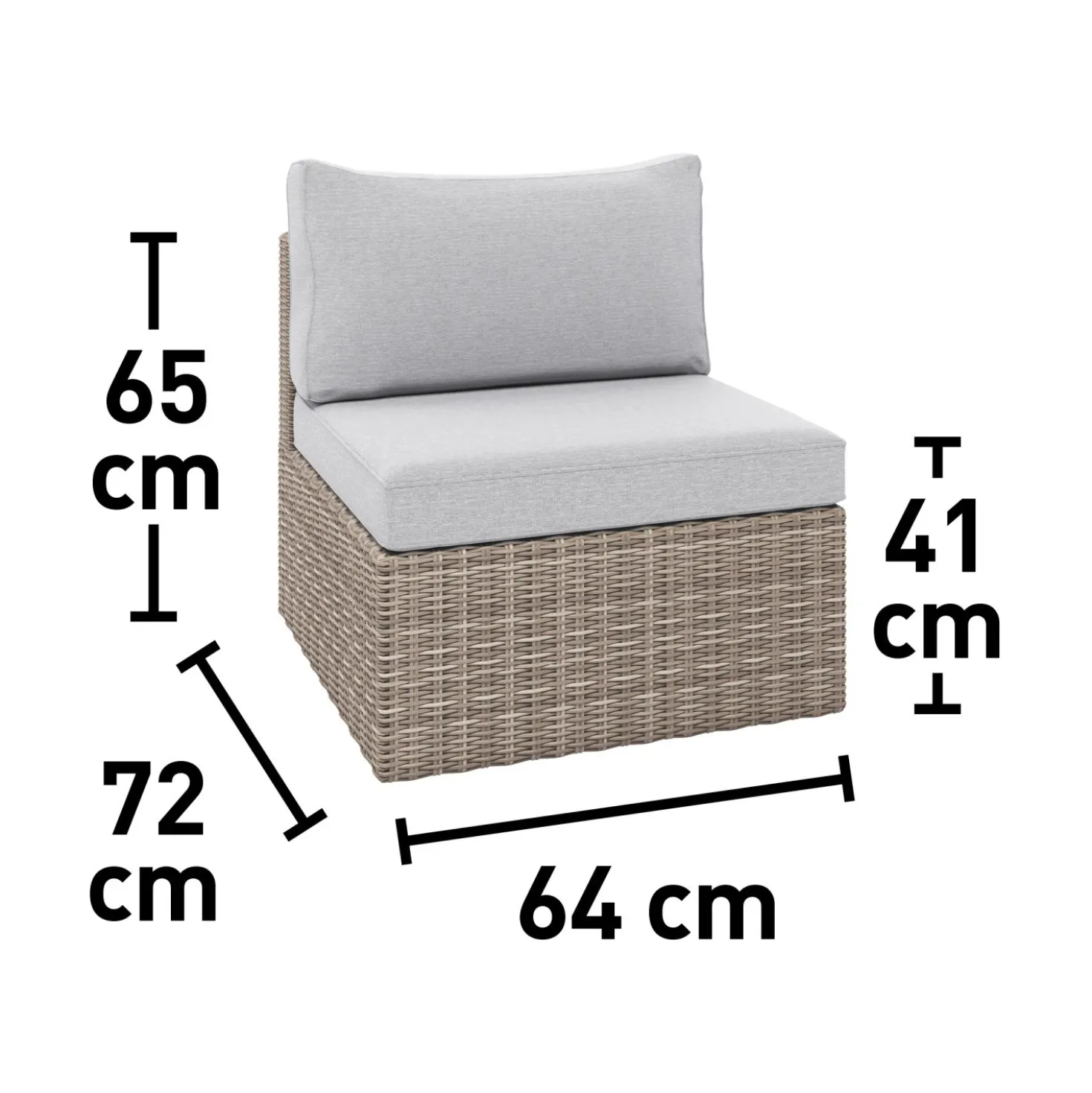 Poltrona da esterno Olea in polyrattan sabbia 65x71x64 cm