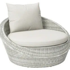 Poltrona da esterno Taldora in alluminio e rattan grigio 125x132x74cm