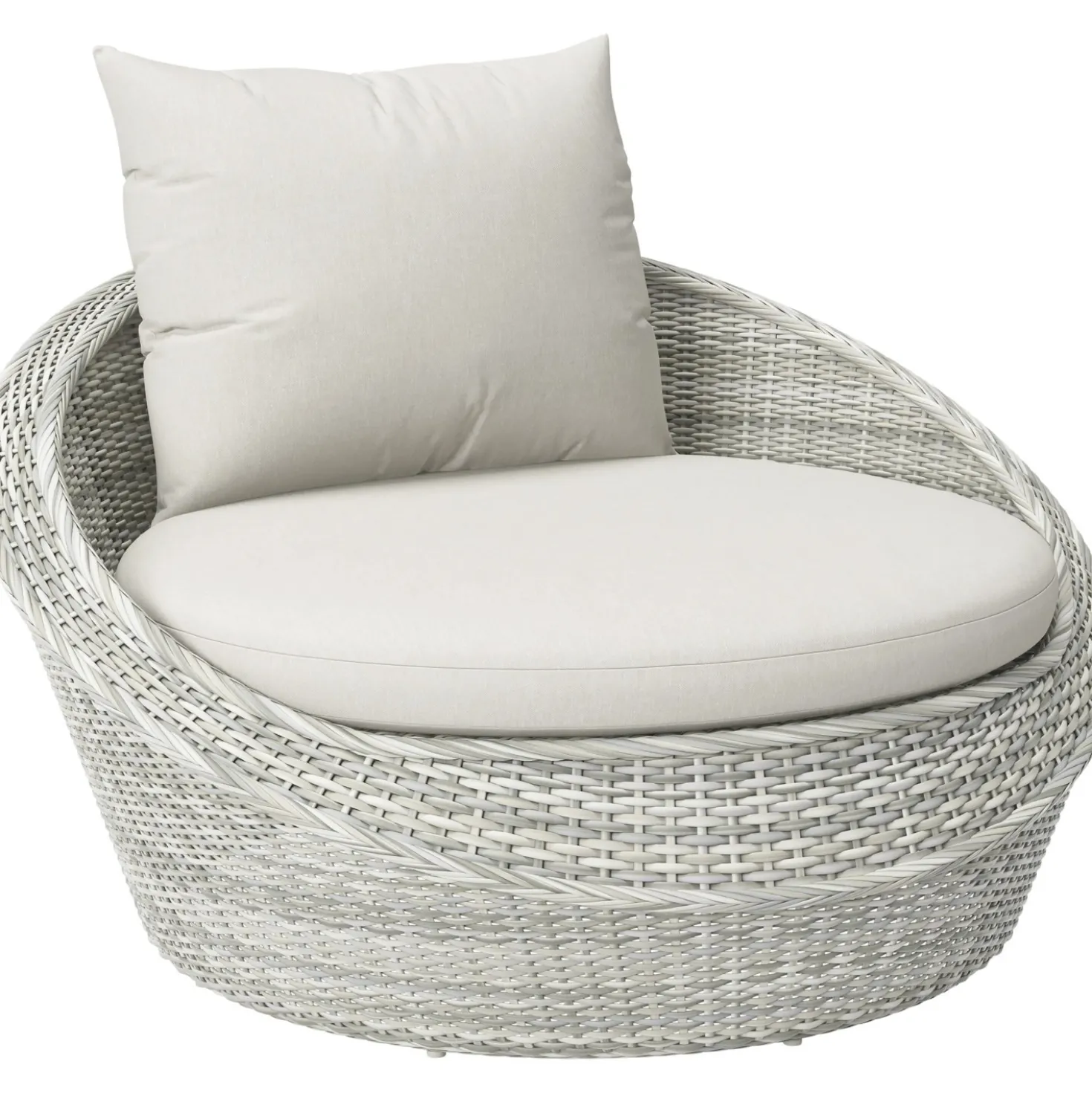 Poltrona da esterno Taldora in alluminio e rattan grigio 125x132x74cm