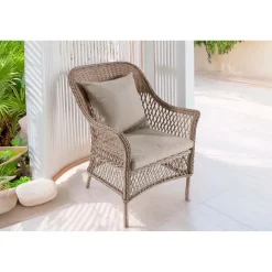 Poltrona da esterno Wicker in rattan con cuscino Roslyn 64x65x87 cm