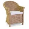 Poltrona da giardino con cuscino Oakland polyrattan naturale