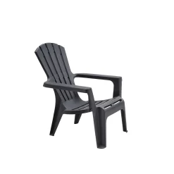 Poltrona da giardino con braccioli impilabile Maryland in plastica grafite
