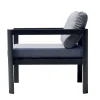 Poltrona da giardino cuscini sfoderabili alluminio grigio antracite 70x75x60 cm