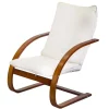 Poltrona in legno e tessuto imbottito 67x78xh95 cm noce