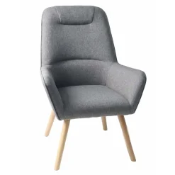 Poltrona in tessuto con braccioli 75x72x85 cm grigio