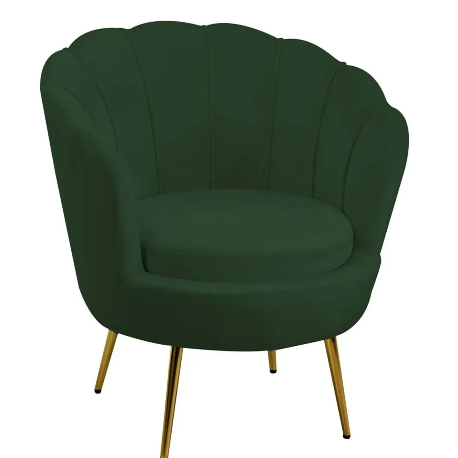 Poltrona in velluto Tulipan 73x72xh45/75 cm verde