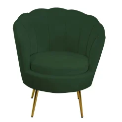 Poltrona in velluto Tulipan 73x72xh45/75 cm verde