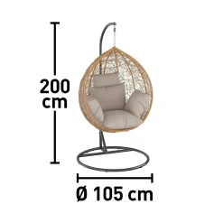 Poltrona sospesa Shorea naturale H200 x Ø 105 cm