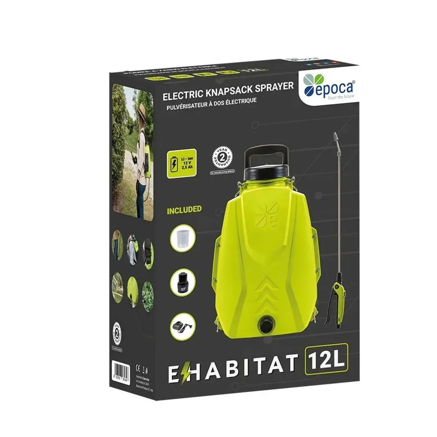 Pompa elettrica a zaino E-Habitat 12 l